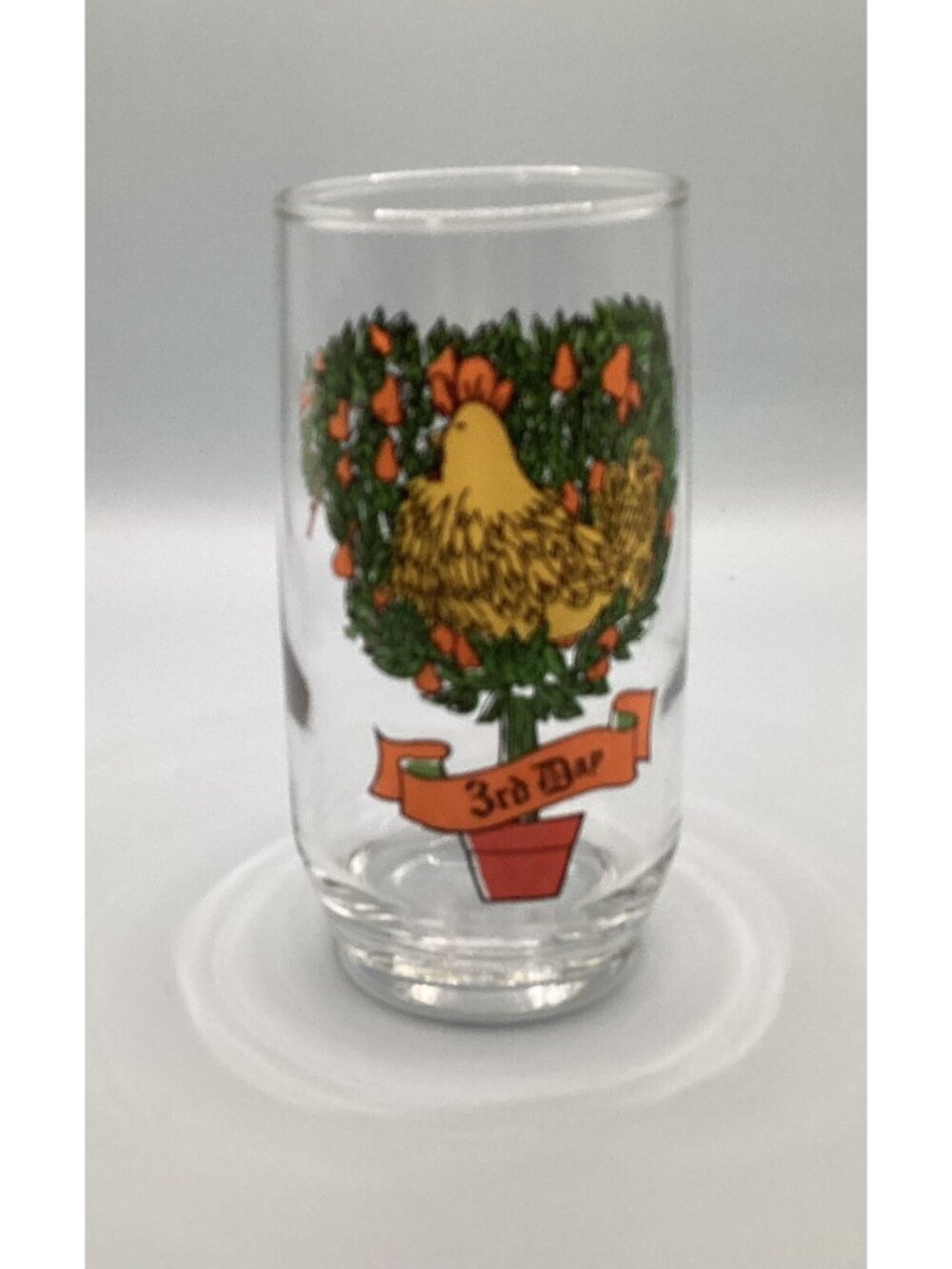 Vintage 12 days of Christmas 12 oz. Tumbler Indiana Glass 3rd Day